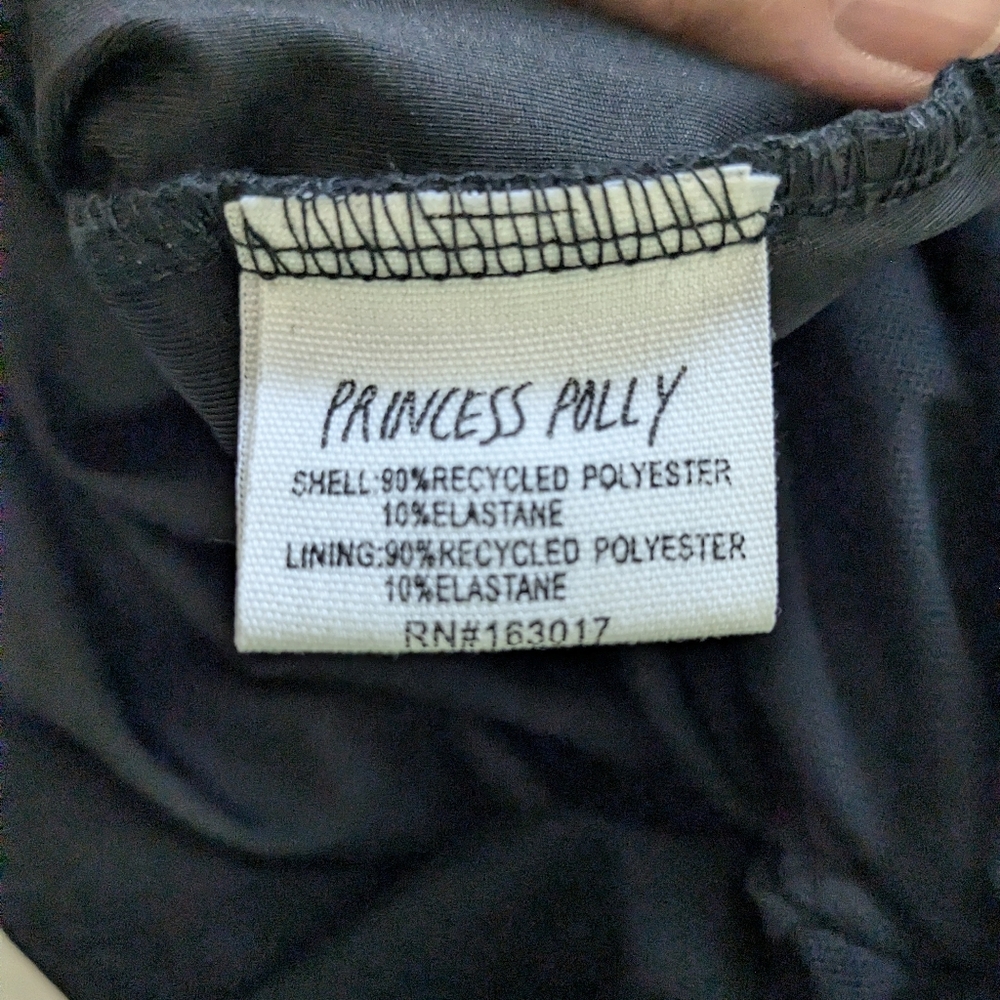 Princess Polly NWT Black Mesh Ruched Cap Sleeve Mini Dress Sz 4 - Picture 12 of 12